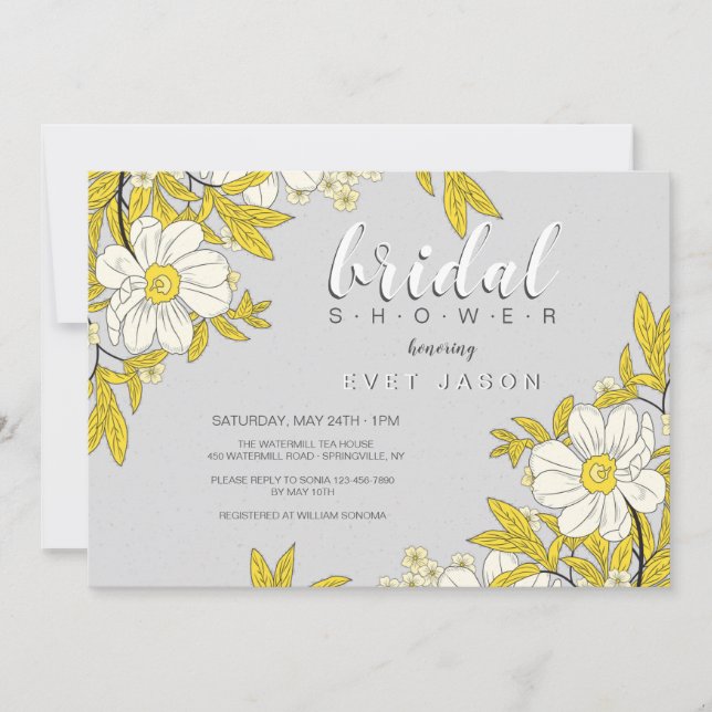 Invitation de douche de fleurs de renoncule (Devant)