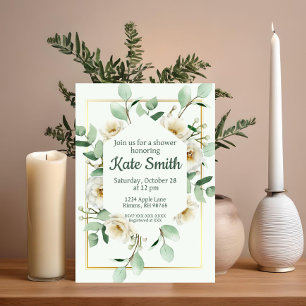 Invitation de douche de jardin de verdure d'or