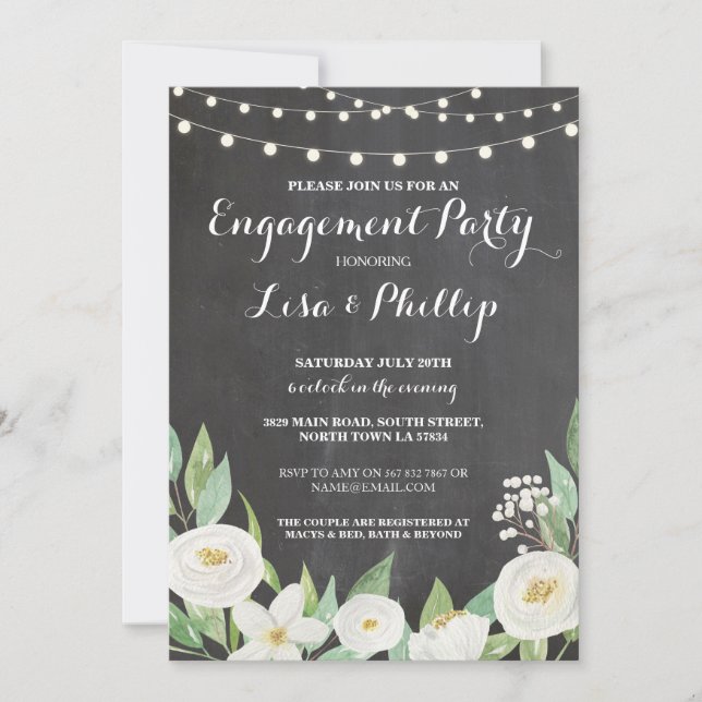 Invitation de douche de la partie d'engagement Cha (Devant)