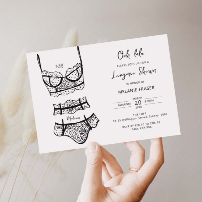 Invitation de douche de lingerie dessinée à la mai (Créateur téléchargé)