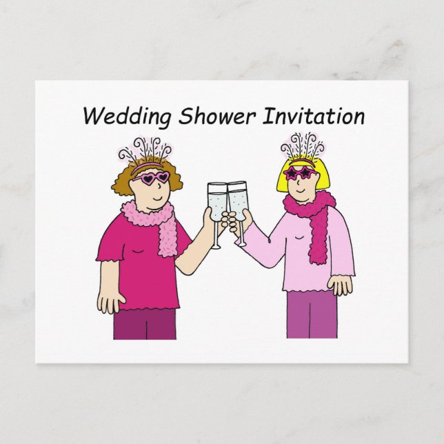 Invitation de douche de mariage lesbienne. (Devant)