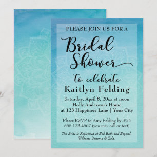 Invitation de douche de mariage Mandala Aquarelle