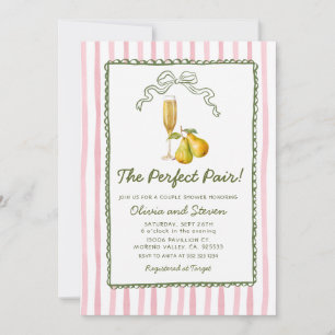Invitation de douche de mariée au thème de poire T