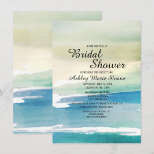 Invitation de douche de mariée aux vagues océaniqu