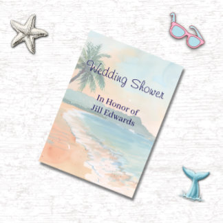 Invitation de douche de mariée côtière de plage 