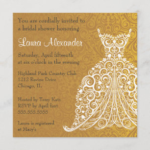 Invitation de douche de mariée de robe de mariée