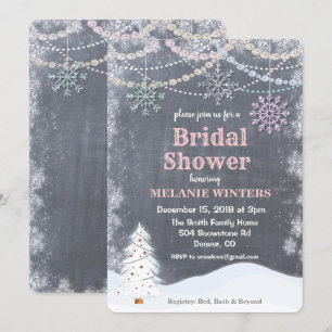 Invitation de douche de mariée d'hiver