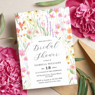 Invitation de douche de mariée Jardin de fleurs sa
