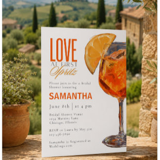 Invitation de douche de mariée Love at First Sprit