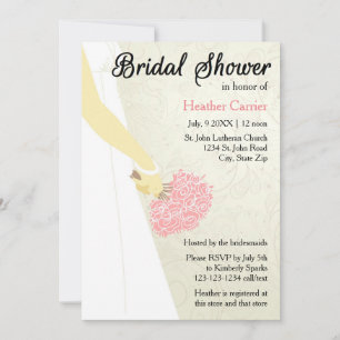 Invitation de douche de mariée - Robe verticale et