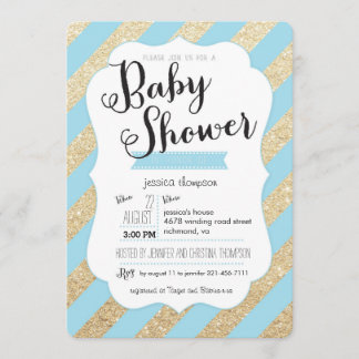 Invitation de douche de parties scintillantes d'or