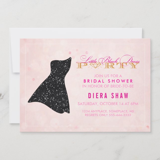 Invitation de douche de robe noire Little Black Dr (Devant)