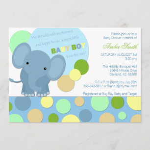 Invitation de douche d'éléphant de bébé