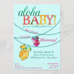 Invitation de douche d'Onsie Luau de chemise
