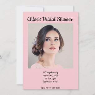 INVITATION DE DOUCHE EN PINK BRIDAL PHOTO PERSONNA