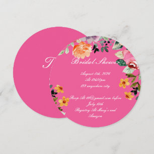 INVITATION DE DOUCHE EN PONTON FLORALE ROSE