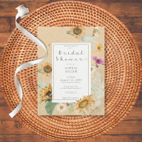 Invitation de douche florale de tournesol d'été vi