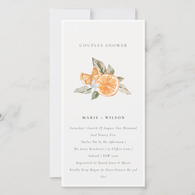 Invitation de douche minimal Boho Boho Foliage cou (Devant)