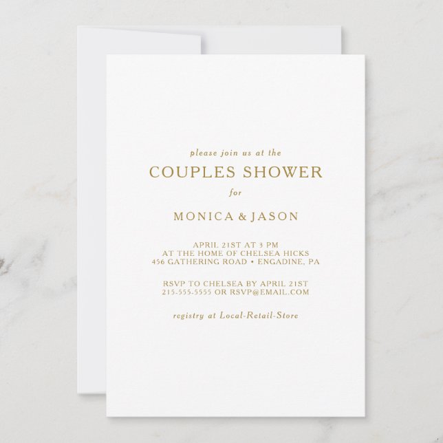 Invitation de douche minimaliste classique Couples (Devant)