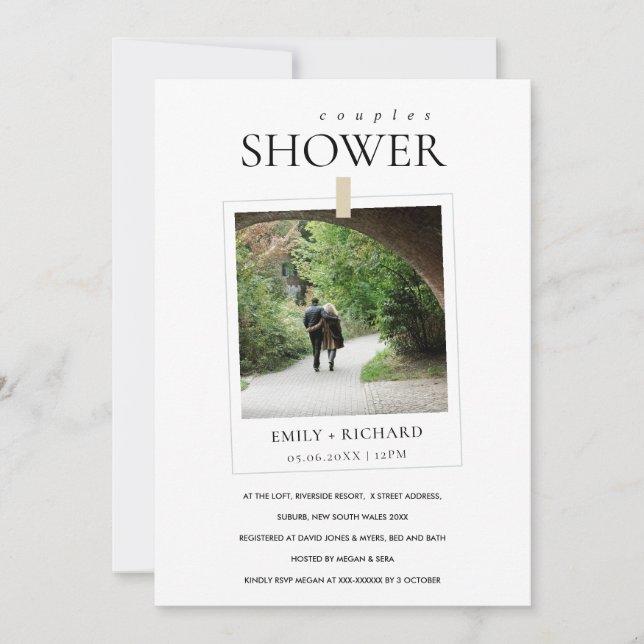 INVITATION DE DOUCHE MODERNE MINIMAL PERSONNALISÉ  (Devant)