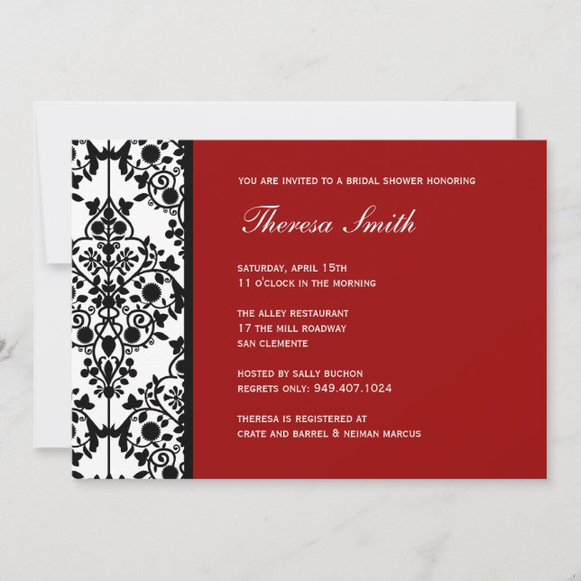 Invitation de douche nuptiale (Devant)