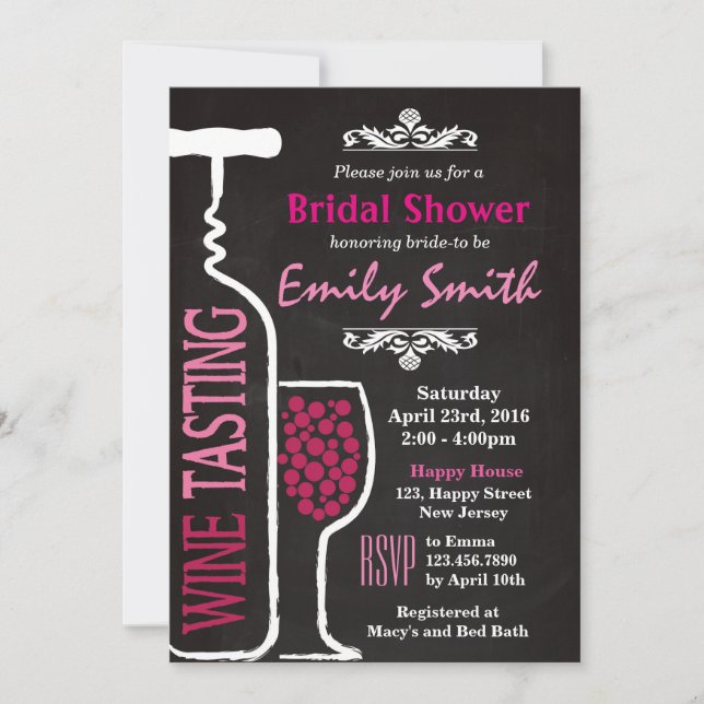 Invitation de douche nuptiale (Devant)
