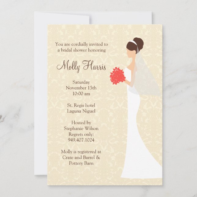 Invitation de douche nuptiale (Devant)