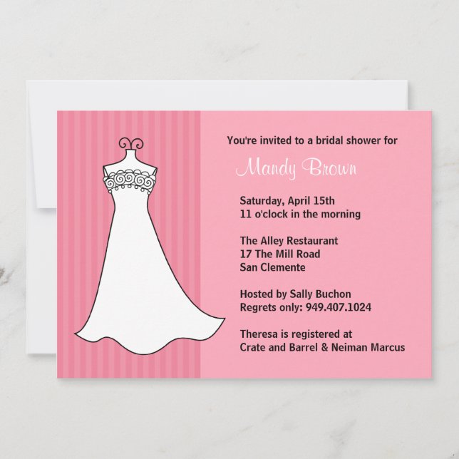 Invitation de douche nuptiale (Devant)