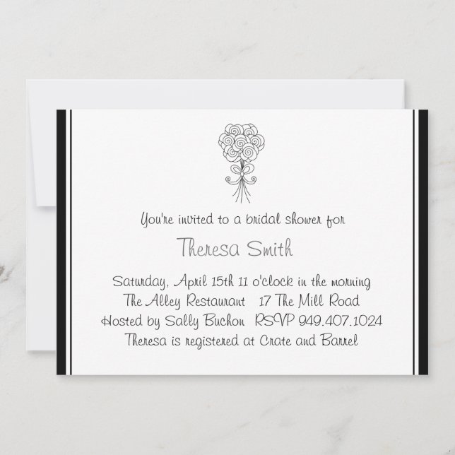 Invitation de douche nuptiale (Devant)