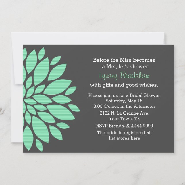 Invitation de douche nuptiale à fleurs modernes (Devant)