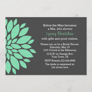 Invitation de douche nuptiale à fleurs modernes