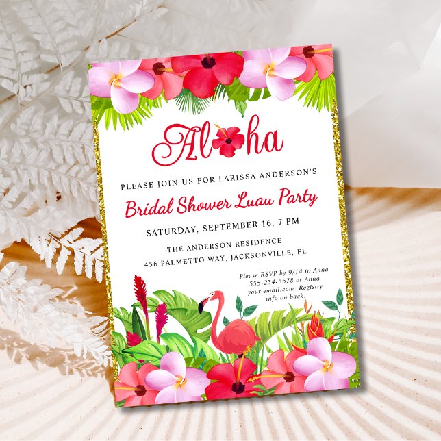 Invitation de douche nuptiale Aloha Tropical Luau (Créateur téléchargé)