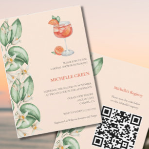 Invitation de douche nuptiale Aperol Spritz Orange