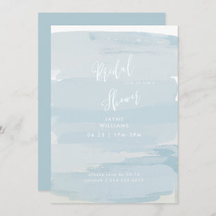 Invitation de douche nuptiale bleu et blanc Icy mo