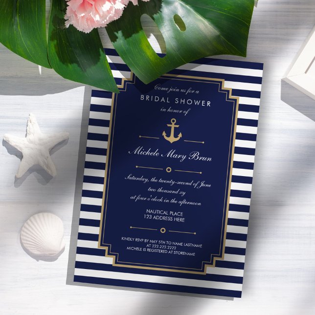 Invitation de douche nuptiale bleu foncé (Créateur téléchargé)