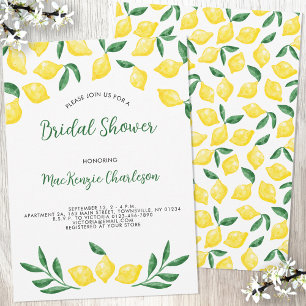 Invitation de douche nuptiale citron aquarelle