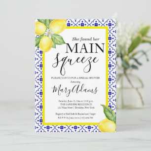 Invitation de douche nuptiale citron, Carrelage bl
