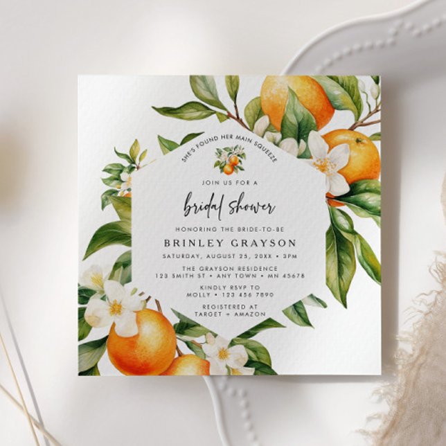 Invitation de douche nuptiale Citrus Orange Mandar (Créateur téléchargé)