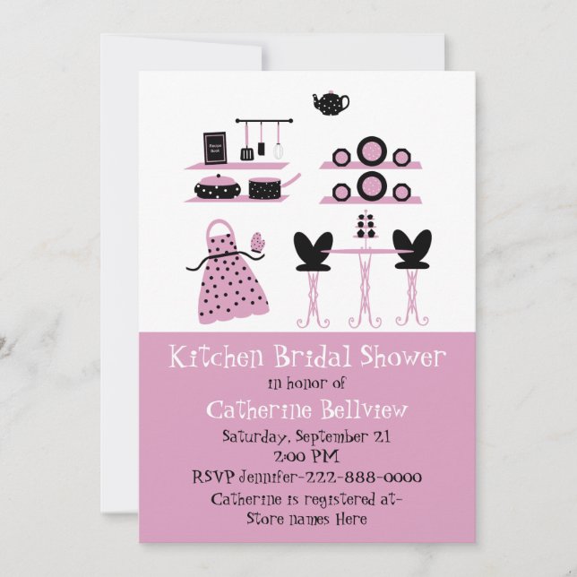 Invitation de douche nuptiale dans une cuisine amu (Devant)