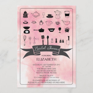 Invitation de douche nuptiale de cuisine aquarelle