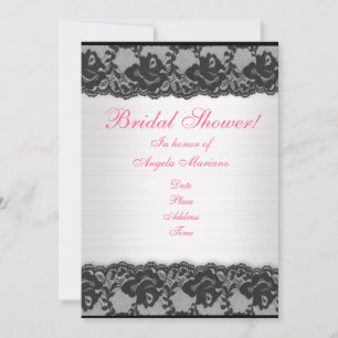 Invitation de douche nuptiale dentelle noire et sa