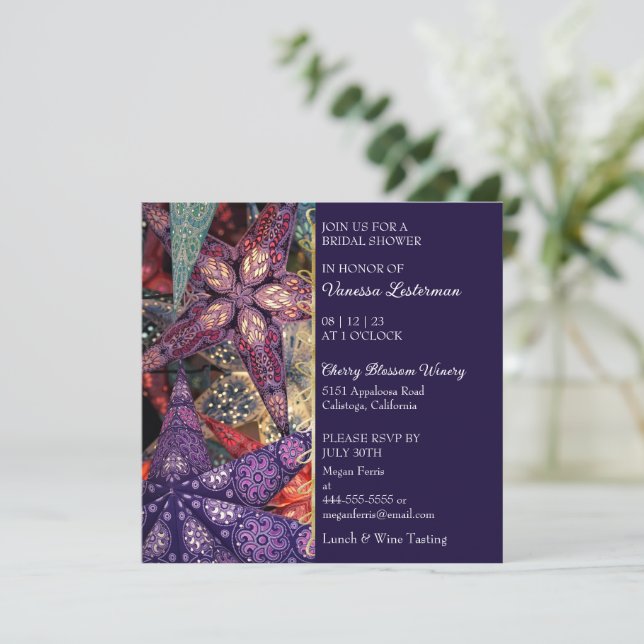 Invitation de douche nuptiale des étoiles modernes (Debout devant)