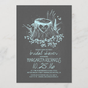 Invitation de douche nuptiale du coeur de bois rus