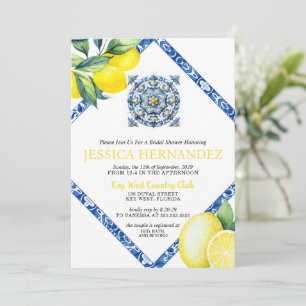Invitation de douche nuptiale en carreaux de citro