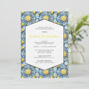 Invitation de douche nuptiale en carreaux de citro