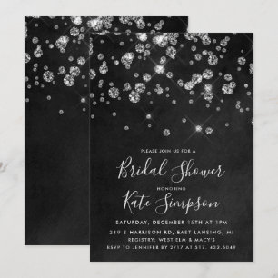 Invitation de douche nuptiale en carton de diamant