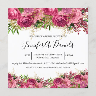 Invitation de douche nuptiale en fleur d'aquarelle