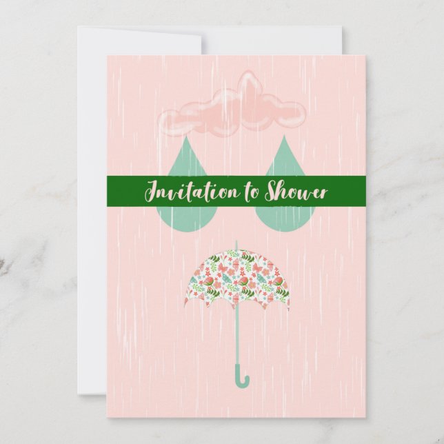 Invitation de douche nuptiale en rose (Devant)