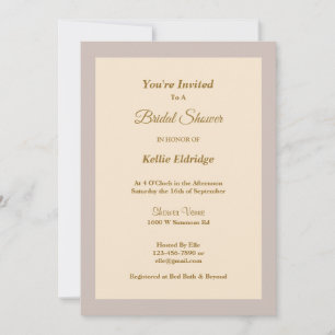 Invitation de douche nuptiale encadrée Champagne