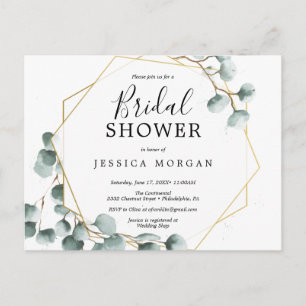 Invitation de douche nuptiale Eucalyptus Green